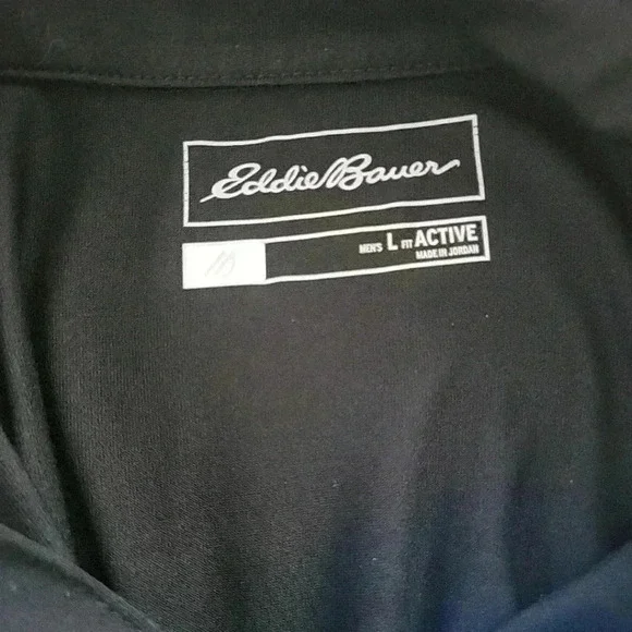 Eddie Bauer Base Layer Freedry Stretch 1/2 Zip Large Black/Blue Outdoors Comfort - Picture 3 of 4